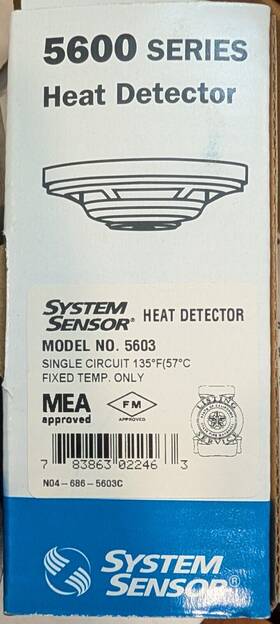 System Sensor 5603 Heat Detector - Same Day Shipping